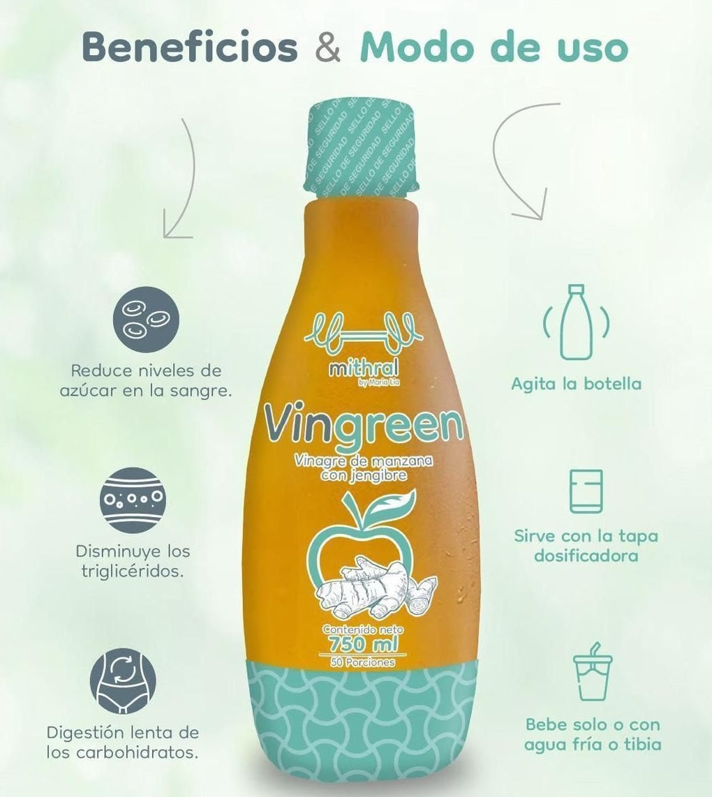 Vingreen Vinagre de manzana con jengibre